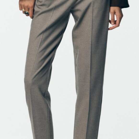 corset effect high waist slacks - ZARA US Small, cream. - Picture 10 of 10